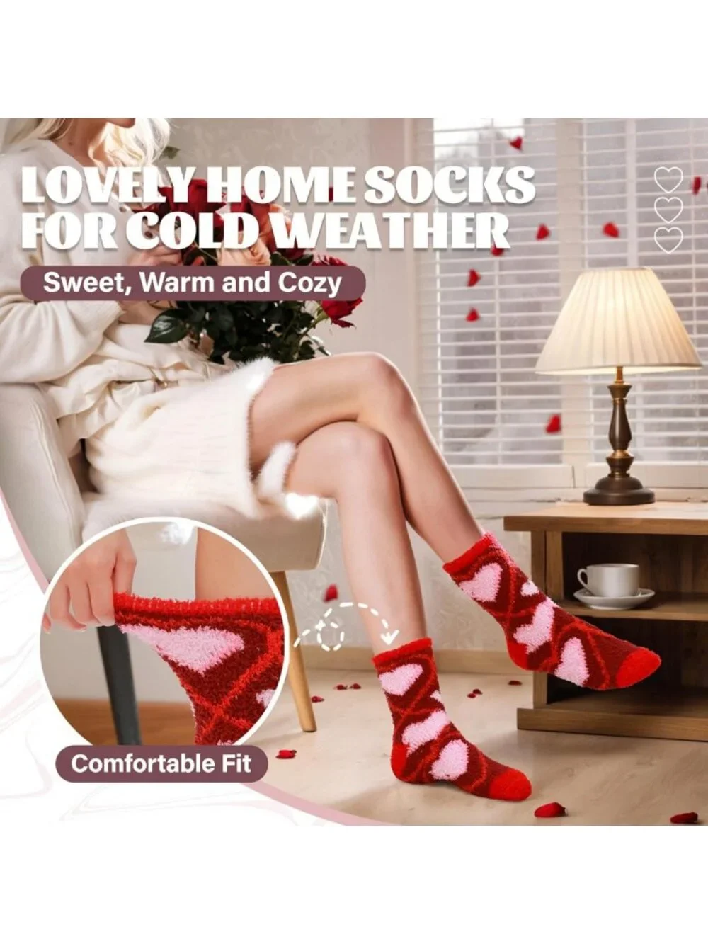 Cozy Fuzzy Winter Socks for Women | Soft Plush Fleece, Thick & Warm, 5 Pairs